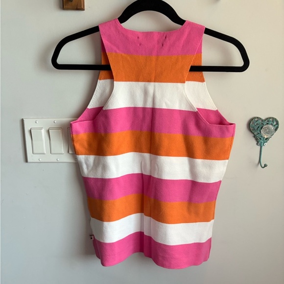 Tommy Hilfiger Pink, Orange, and White Striped Tank Top - Picture 3 of 3